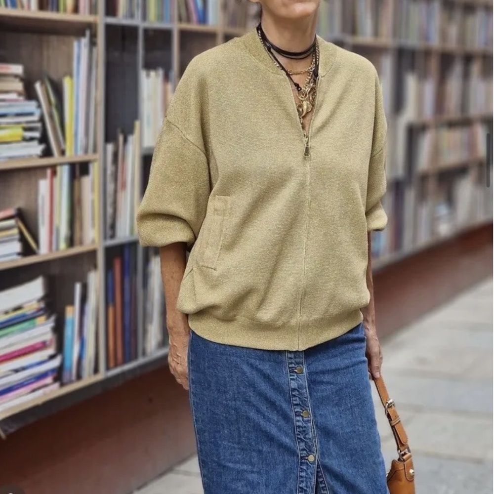 Zara Knit Cardigan with Metallic Thread